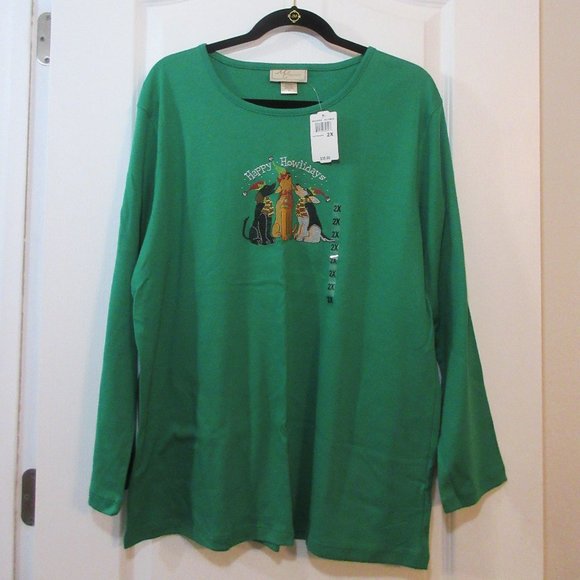 Mc2-Plus HOLIDAY Sportswear Womens Crew Neck Long Sleeve Graphic T-Shirt 2X NWT - Picture 11 of 12